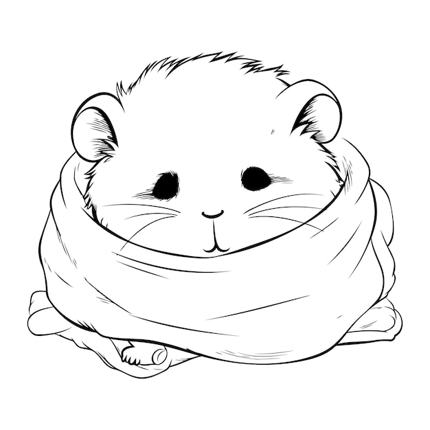 Leuke hamster verpakt in een verband vectorillustratie