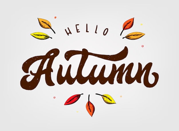 Leuke hand belettering citaat 'hallo herfst'