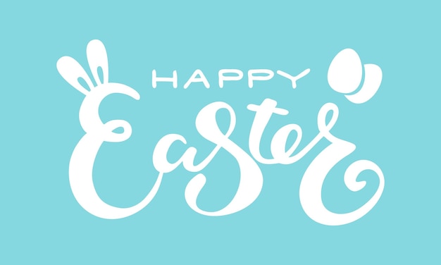 Leuke happy easter belettering citaat met konijnenoren en eieren