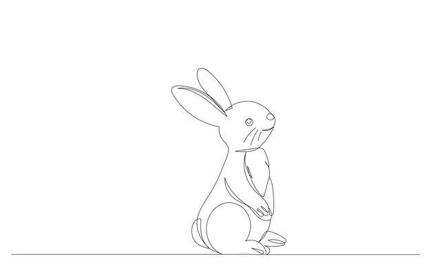 Leuke hare lijn tekening schets vector