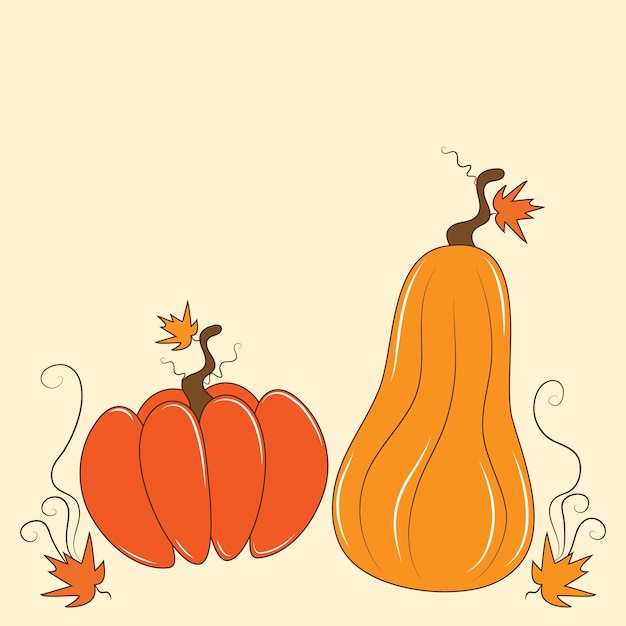 Leuke herfst illustratie met pompoenen