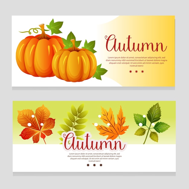 Leuke herfst thema banner met pompoen