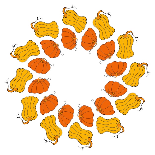 Leuke herfst vectorillustratie handgetekende pompoenen