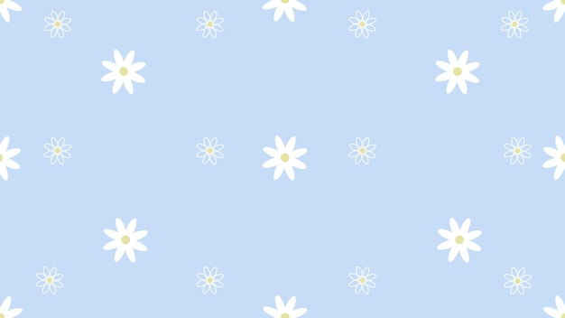 Vector leuke herhaal witte margriet bloem op blauwe achtergrond perfect voor behang achtergrond briefkaart achtergrond