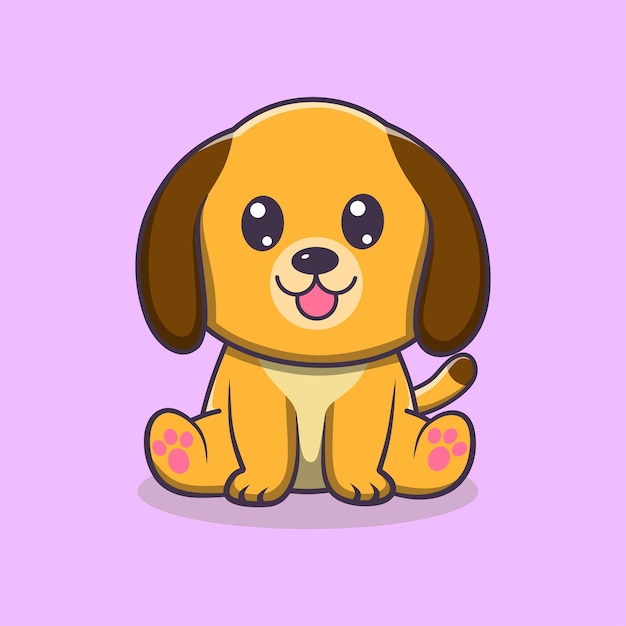 Leuke hond doodle illustratie hond cartoon overzicht