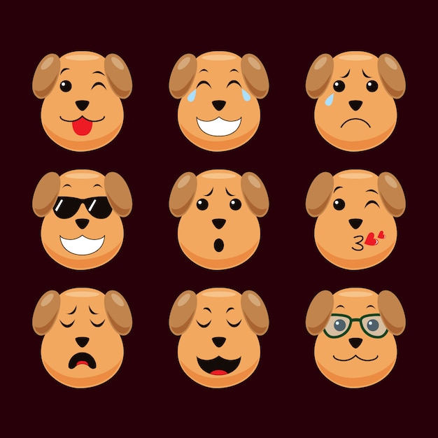 Vector leuke hond emoticon