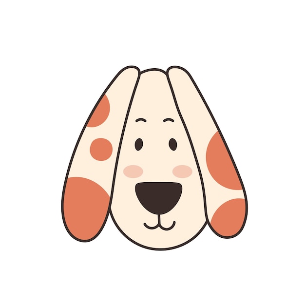 Leuke hond hoofd vectorillustratie