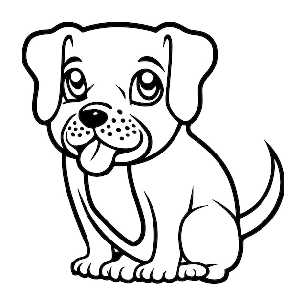 Leuke hond lijn tekening vector voor kleurplaat