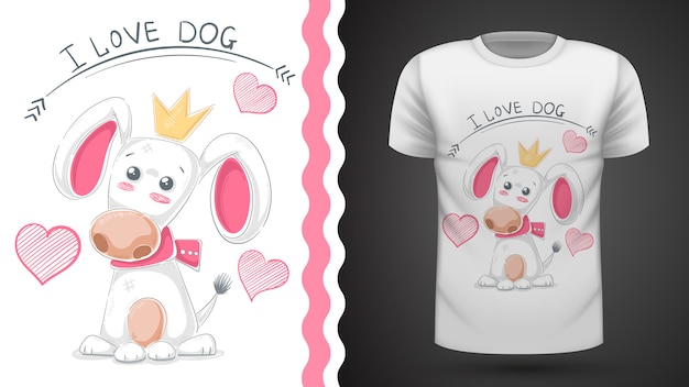 Leuke hond, puppy - idee print t-shirt