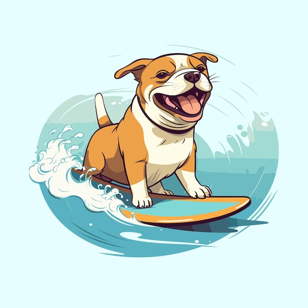 Leuke hond surfen vector illustratie