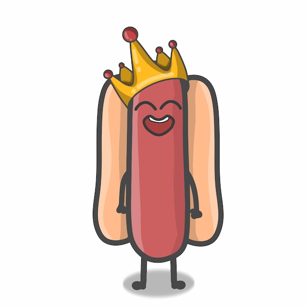 Leuke hotdog karakter vector sjabloon ontwerp illustratie