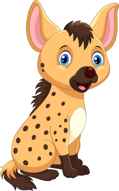 Leuke hyena cartoon geïsoleerd op wit