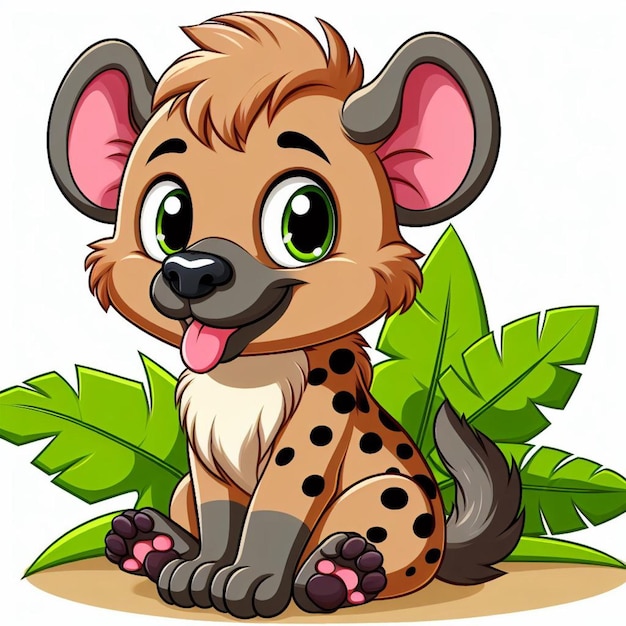 Leuke hyena vector cartoon illustratie