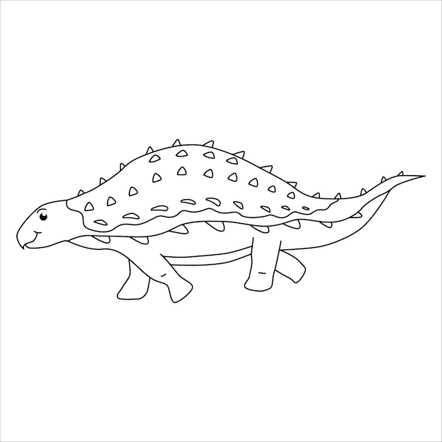 Vector leuke illustratie van de contouren van de silvisaurus dino