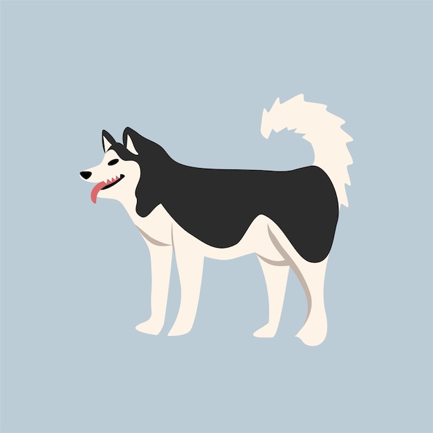 Leuke illustratie van een husky