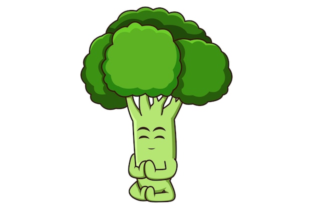 Vector leuke illustratie van het ontwerp van broccoli personages