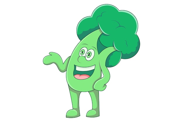 Leuke illustratie van het ontwerp van broccoli personages