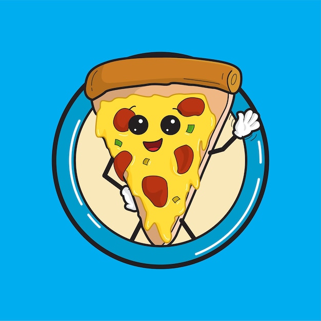 Leuke illustratie van het pizzakarakter