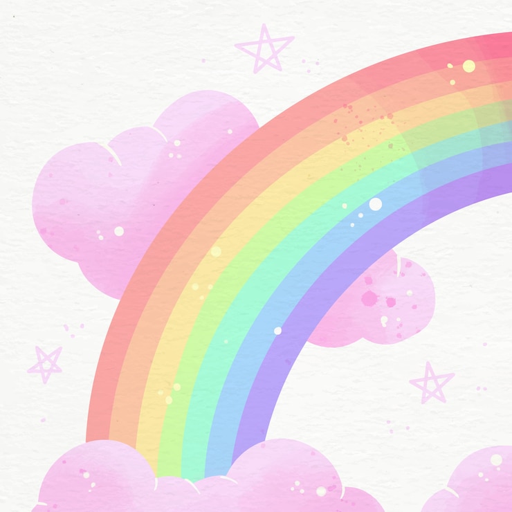 Vector leuke illustratie van levendige aquarel regenboog