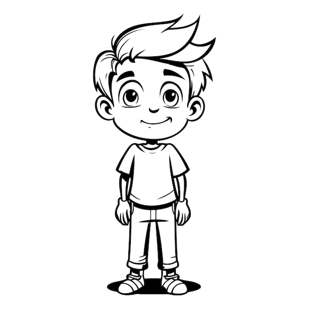 Vector leuke jongen cartoon geïsoleerd op witte achtergrond voor uw ontwerp