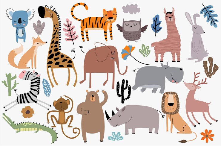 Vector leuke jungle dieren vector set