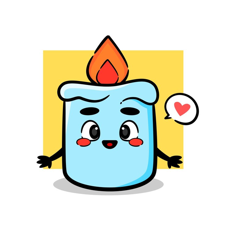 leuke kaars vector mascotte leuke cartoon ontwerp personage