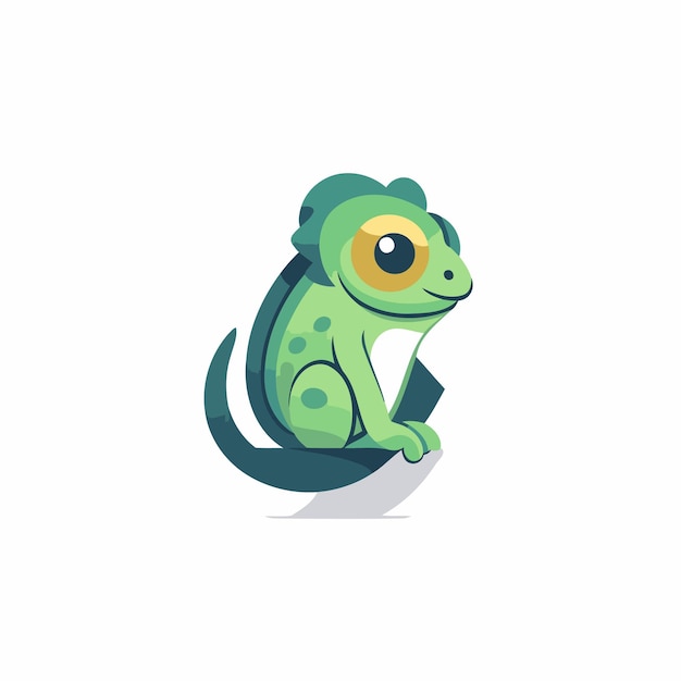 Leuke kameleon geïsoleerd op witte achtergrond Vector illustratie