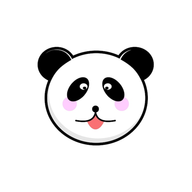 Leuke karakter cartoon panda hoofd illustratie