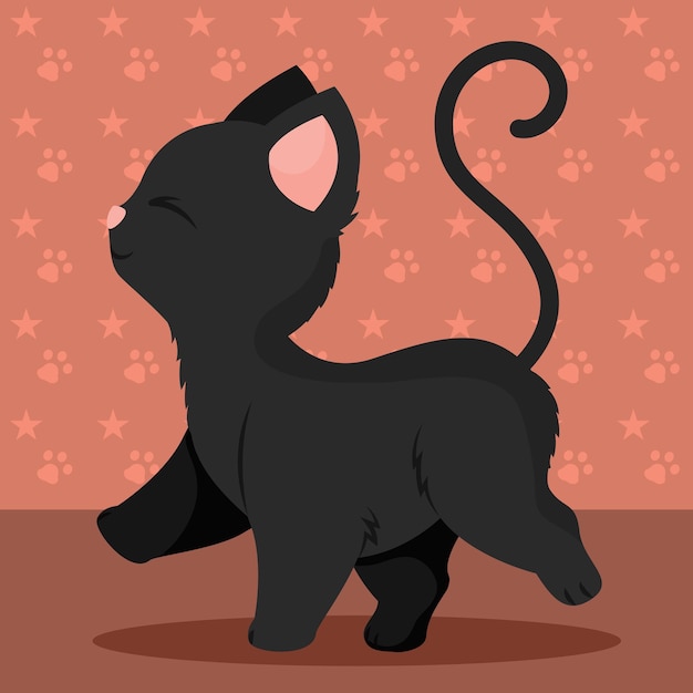 Leuke kat cartoon kawaii Vector