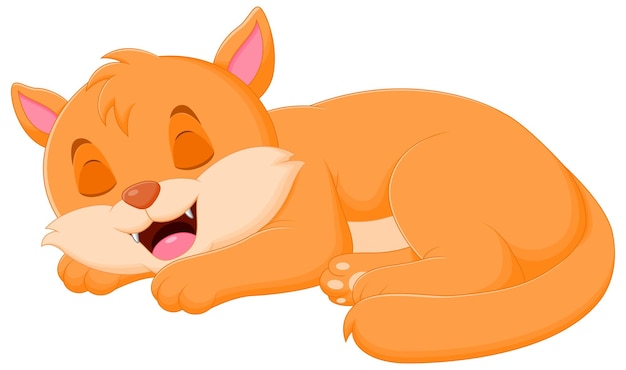 Leuke kat cartoon slapende vector illustratie dier natuur icoon concept