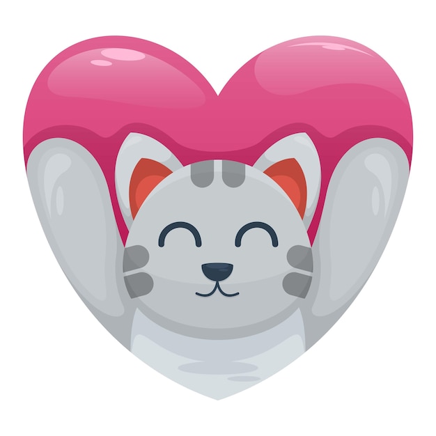 Leuke kat met liefde character design vector