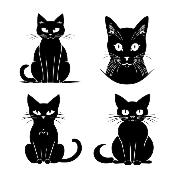 Leuke kat silhouette vector ontwerp