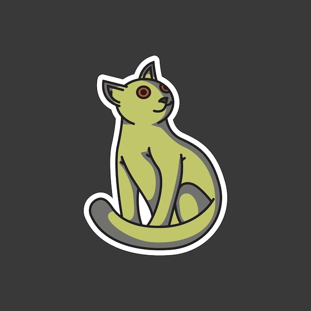 Vector leuke kat sticker zitten