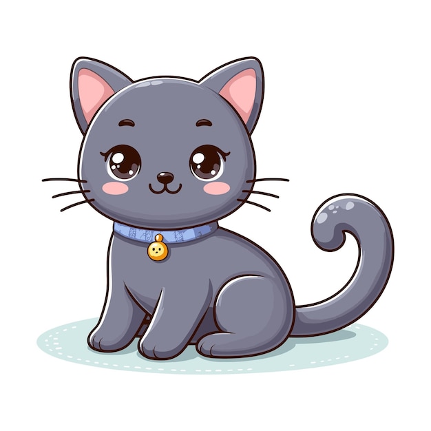 Leuke kat vector op witte achtergrond
