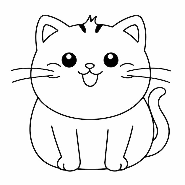 Leuke katten tekening illustratie voor kinderen pagina's