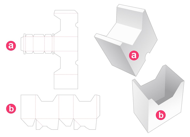 Leuke katvormige doos met deksel gestanst sjabloon