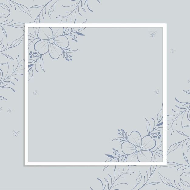 Leuke kawaii bloemen kader grens bruilofts uitnodiging sjabloon en groetekaartje