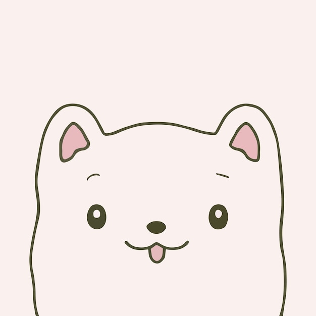 Leuke Kawaii Hond of Puppy in pastel design Grappige cartoon voor print of sticker ontwerp