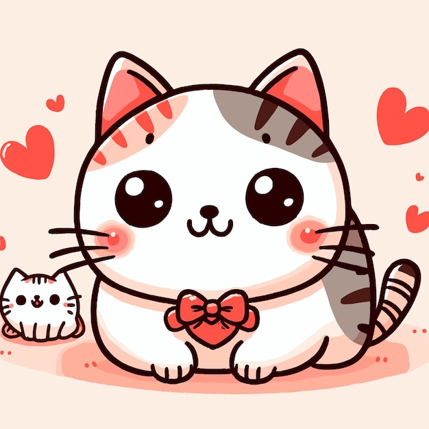 Leuke kawaii kat cartoon vector