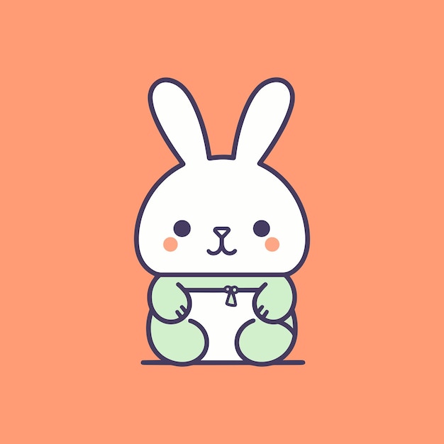 Leuke kawaii konijn bunny cartoon pasen cutevector illustratie