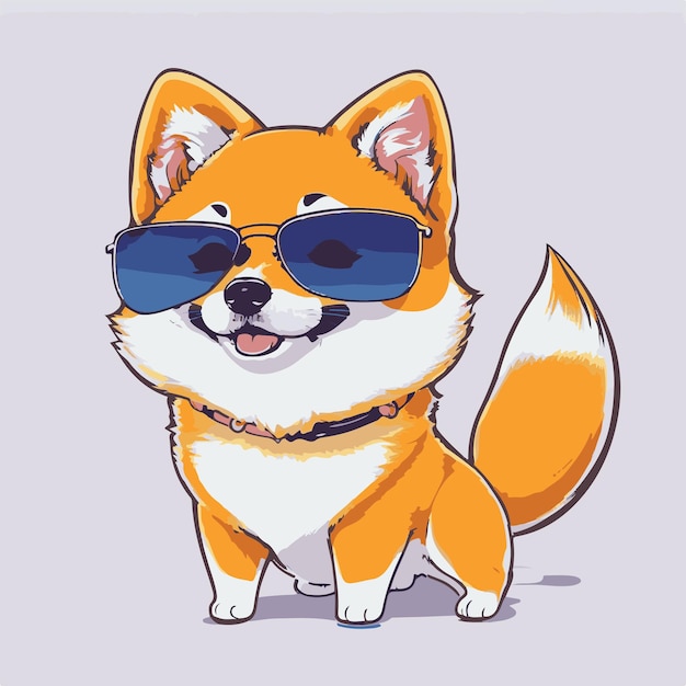 Leuke kawaii shiba inu-cartoon