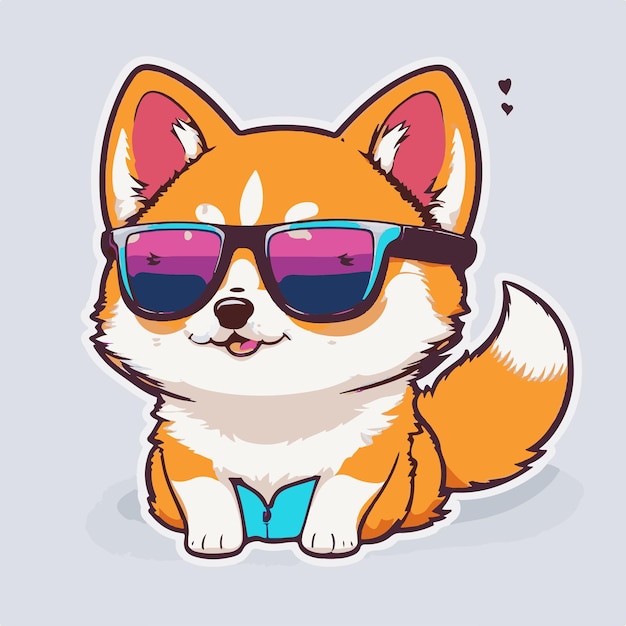 Leuke kawaii Shiba Inu-cartoon