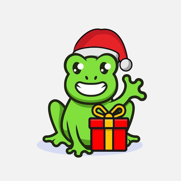 Vector leuke kerst mascotte ontwerp illustratie