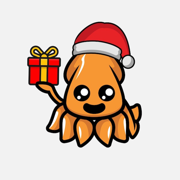 Leuke kerst mascotte ontwerp illustratie