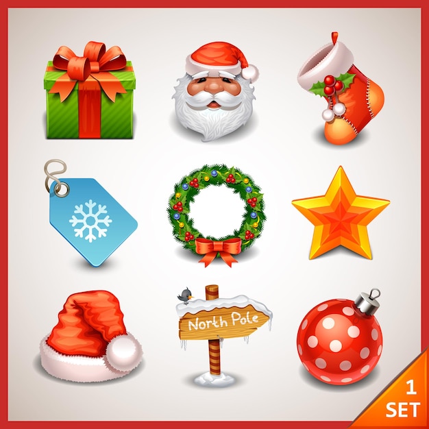 Vector leuke kerst vector icon set