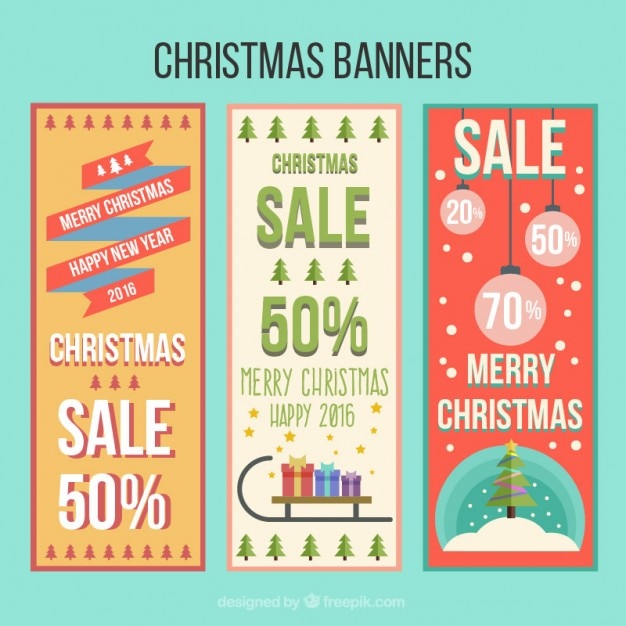 Vector leuke kerst verkoop banners