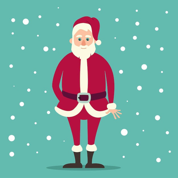 Leuke kerstman. Kerstmis en Nieuwjaar met Santa. vector illustratie