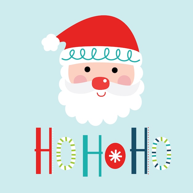 Leuke kerstman met ho ho ho typografie