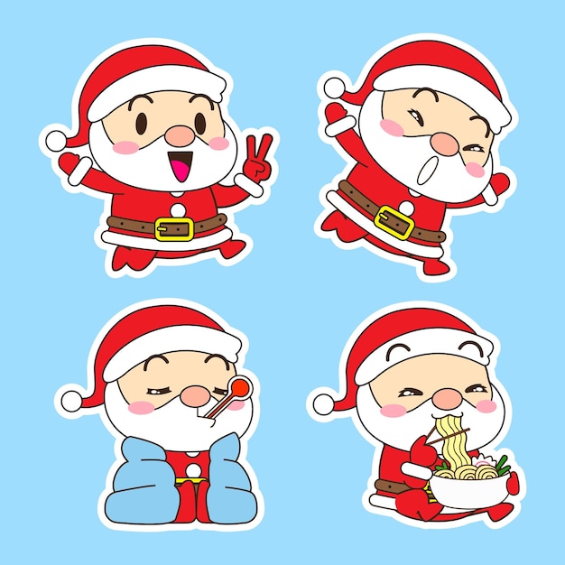 Leuke kerstman vector set xmas illustratie