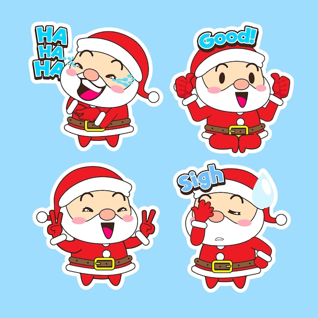 Leuke kerstman vector set xmas illustratie